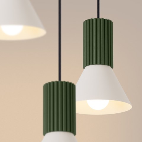 Sollux Lighting Lampa wisząca ESTRIA 3P beżowa/zielona oliwka
