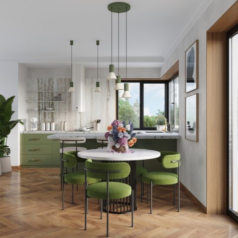Sollux Lighting Lampa wisząca ESTRIA 3P beżowa/zielona oliwka