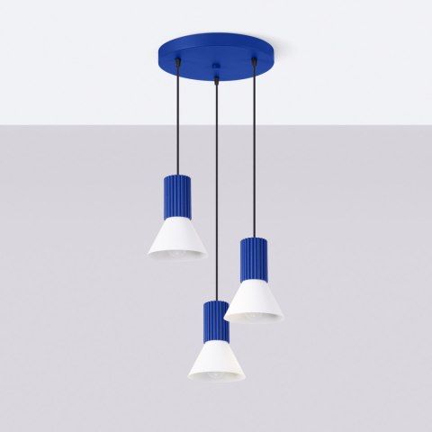 Sollux Lighting Lampa wisząca ESTRIA 3P biała/ultramaryna