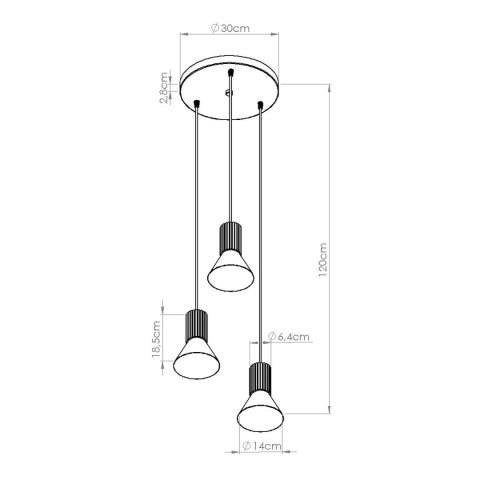 Sollux Lighting Lampa wisząca ESTRIA 3P biała/ultramaryna