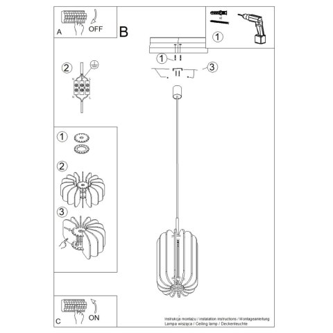 Sollux Lighting Lampa wisząca MULA 27 żółta