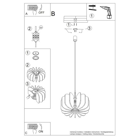 Sollux Lighting Lampa wisząca MULA 45 granatowa