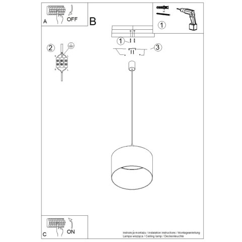 Sollux Lighting Lampa wisząca NEVIA marmur