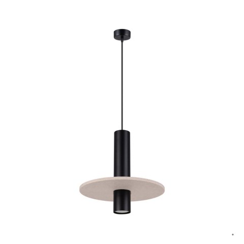 Sollux Lighting Lampa wisząca PELTA 1 czarna/beżowa