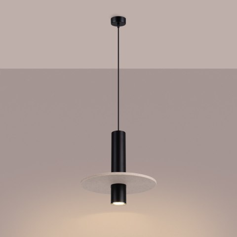 Sollux Lighting Lampa wisząca PELTA 1 czarna/beżowa