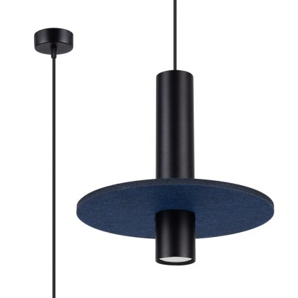 Sollux Lighting Lampa wisząca PELTA 1 czarna/granatowa