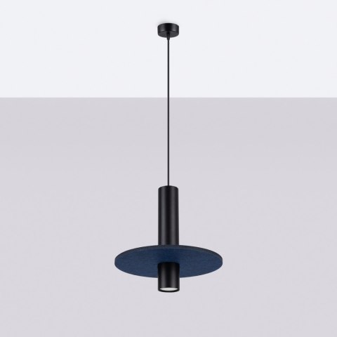 Sollux Lighting Lampa wisząca PELTA 1 czarna/granatowa