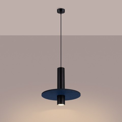 Sollux Lighting Lampa wisząca PELTA 1 czarna/granatowa