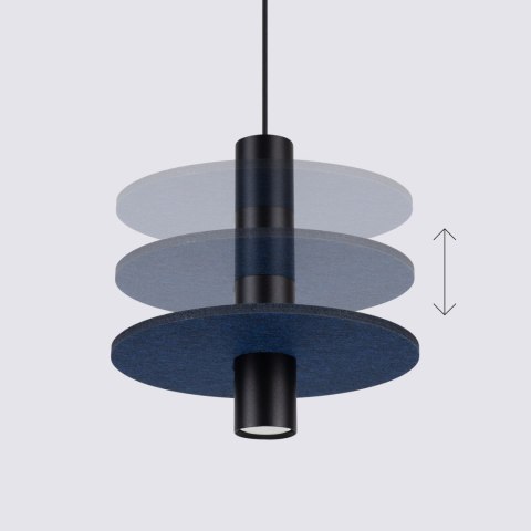 Sollux Lighting Lampa wisząca PELTA 1 czarna/granatowa