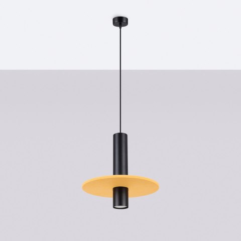 Sollux Lighting Lampa wisząca PELTA 1 czarna/żółta