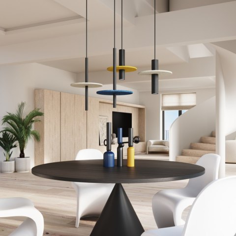 Sollux Lighting Lampa wisząca PELTA 1 czarna/żółta