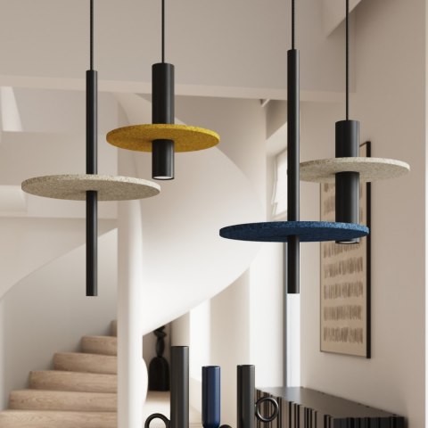 Sollux Lighting Lampa wisząca PELTA 1 czarna/żółta