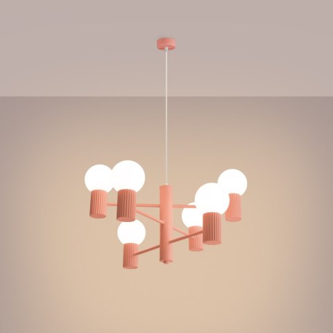 Sollux Lighting Żyrandol HALO 6 brzoskwiniowy