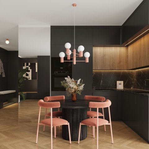 Sollux Lighting Żyrandol HALO 6 brzoskwiniowy