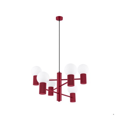 Sollux Lighting Żyrandol HALO 6 burgund