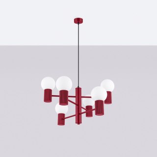 Sollux Lighting Żyrandol HALO 6 burgund