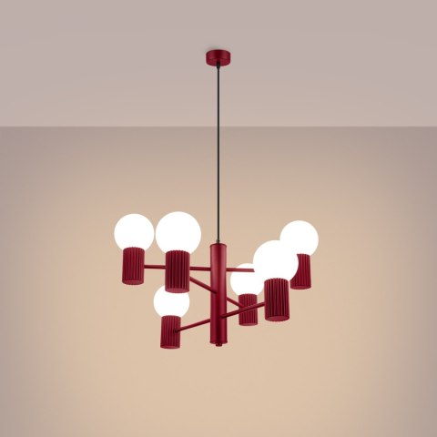 Sollux Lighting Żyrandol HALO 6 burgund