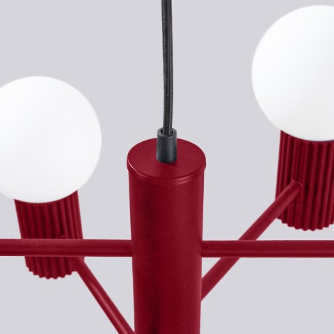 Sollux Lighting Żyrandol HALO 6 burgund