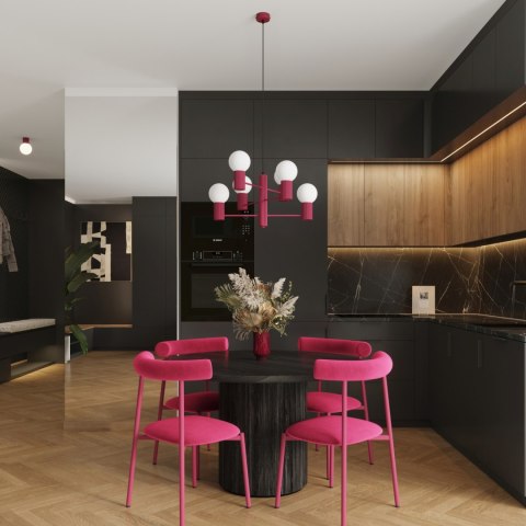Sollux Lighting Żyrandol HALO 6 burgund