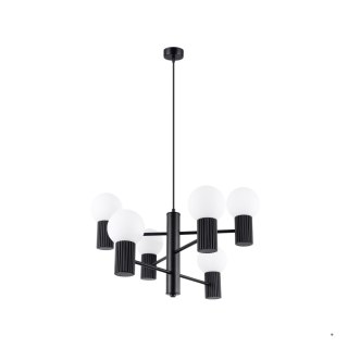 Sollux Lighting Żyrandol HALO 6 czarny