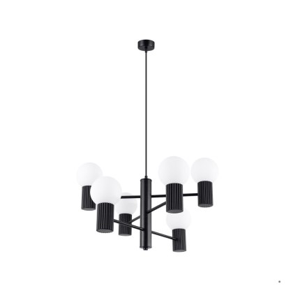 Sollux Lighting Żyrandol HALO 6 czarny