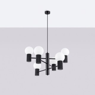 Sollux Lighting Żyrandol HALO 6 czarny
