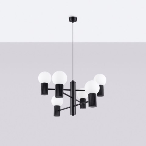 Sollux Lighting Żyrandol HALO 6 czarny