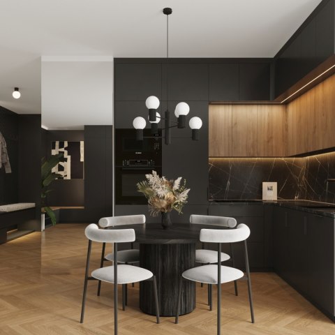 Sollux Lighting Żyrandol HALO 6 czarny