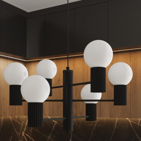 Sollux Lighting Żyrandol HALO 6 czarny