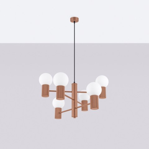 Sollux Lighting Żyrandol HALO 6 mocca