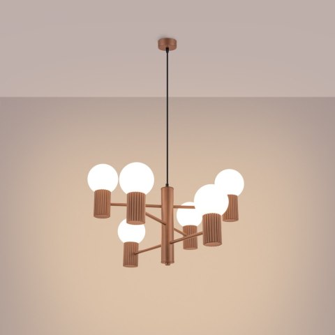 Sollux Lighting Żyrandol HALO 6 mocca