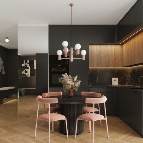 Sollux Lighting Żyrandol HALO 6 mocca