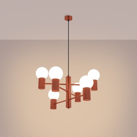 Sollux Lighting Żyrandol HALO 6 ochra czerwona