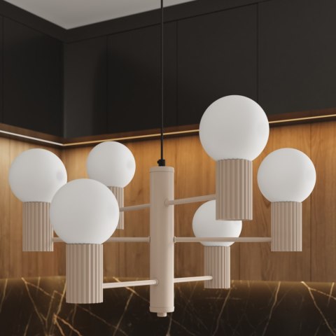 Sollux Lighting Żyrandol HALO 6 taupe
