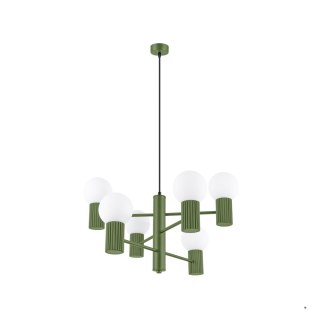 Sollux Lighting Żyrandol HALO 6 zielony oliwkowy