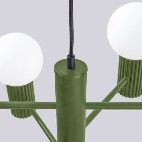 Sollux Lighting Żyrandol HALO 6 zielony oliwkowy