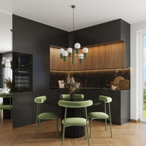 Sollux Lighting Żyrandol HALO 6 zielony oliwkowy