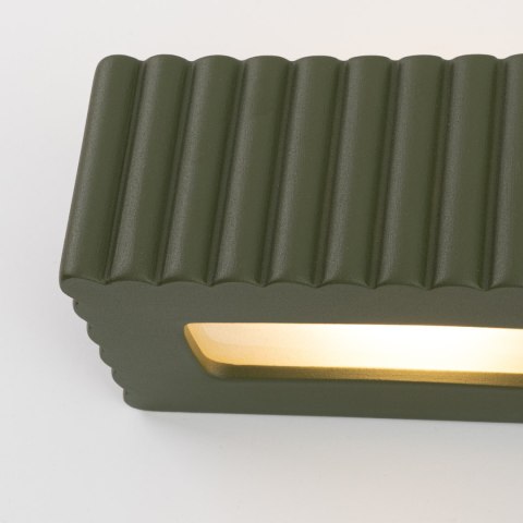 Sollux Lighting Kinkiet ceramiczny RIGATA zielony oliwkowy