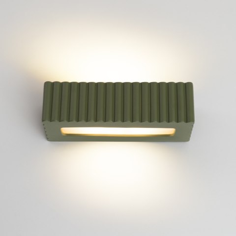 Sollux Lighting Kinkiet ceramiczny RIGATA zielony oliwkowy
