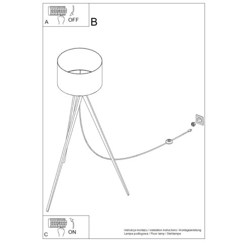 Sollux Lighting Lampa podłogowa NATT biała