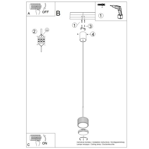 Sollux Lighting Lampa wisząca AURA 1 beżowa Gx53