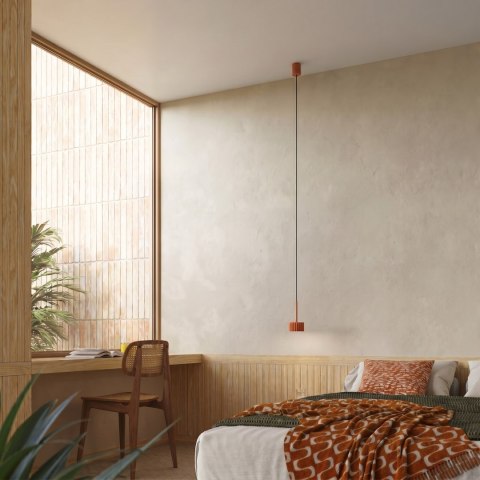 Sollux Lighting Lampa wisząca AURA 1 ochra czerwona Gx53