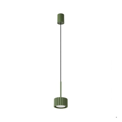 Sollux Lighting Lampa wisząca AURA 1 zielona oliwka Gx53
