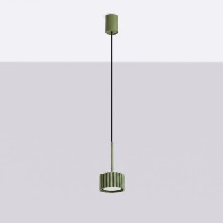 Sollux Lighting Lampa wisząca AURA 1 zielona oliwka Gx53