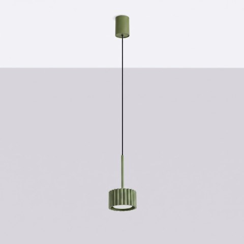 Sollux Lighting Lampa wisząca AURA 1 zielona oliwka Gx53