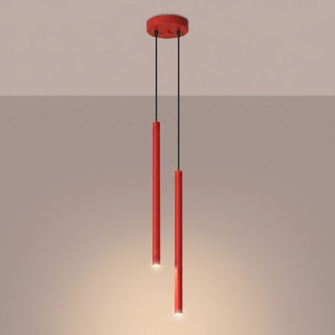 Sollux Lighting Lampa wisząca PASTELO 2 czerwona