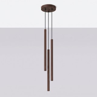 Sollux Lighting Lampa wisząca PASTELO 3P brązowa