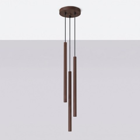 Sollux Lighting Lampa wisząca PASTELO 3P brązowa