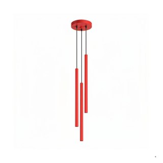 Sollux Lighting Lampa wisząca PASTELO 3P czerwona