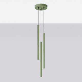 Sollux Lighting Lampa wisząca PASTELO 3P szałwiowa